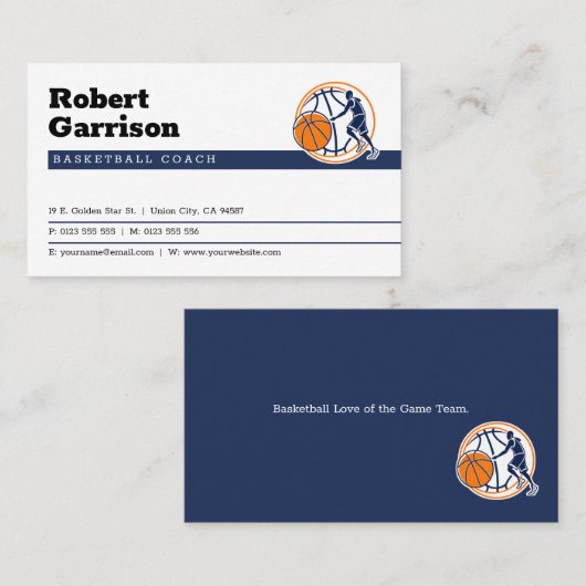 Basketbal Coach | Sport Visitekaartje (Voorkant / Achterkant)