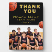 Basketbal Coach Team Naam Foto Fotoplaat (voorkant)