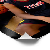Basketbal Coach Team Naam Foto Perfect Poster (Hoek)