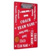 Basketbal Coach Team Rood en Wit Gepersonaliseerd Klembord (Rechts)