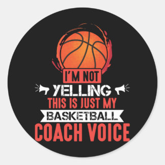 Basketbal Coach Voice Ronde Sticker
