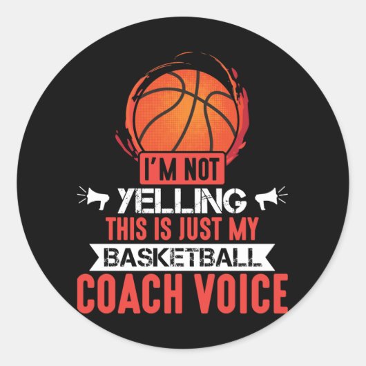 Basketbal Coach Voice Ronde Sticker (Voorkant)