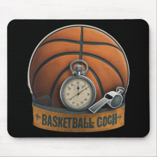 Basketbal Coach Whistle Stopwatch Muismat