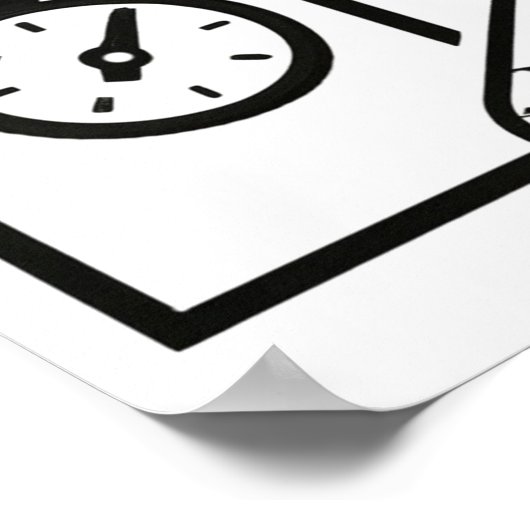 Basketbal Coach Whistle Stopwatch Poster (Hoek)