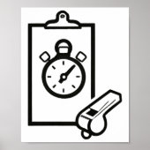 Basketbal Coach Whistle Stopwatch Poster (Voorkant)