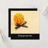 Basketbal condoleert met uw verlies met zwarte lin kaart (Voorkant / Achterkant in situ)