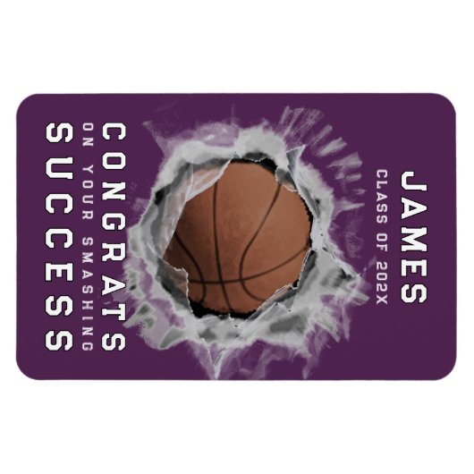 Basketbal Congrats Magnet Magneet (Horizontaal)