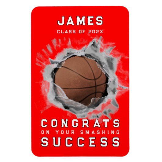 Basketbal Congrats Magnet Magneet (Verticaal)