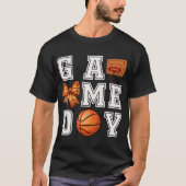 Basketbal Coquette Bow Schattige Speeldag Cheer Mo T-shirt (Voorkant)