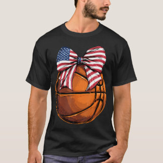 Basketbal Coquette Strik American Flag Patriotisch T-shirt