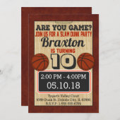 Basketbal Court Boys Verjaardag Party Uitnodiging (Voorkant / Achterkant)