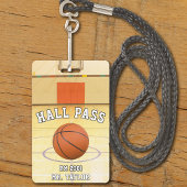 Basketbal Court Coach Leraar Student Hall Pass Badge