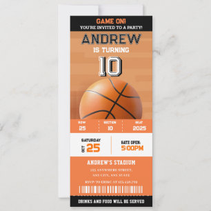 Basketbal Court Craze Verjaardagsfeesttickets Kaart