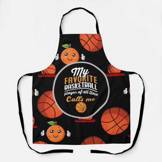 Basketbal Court Cuisine: Basketbal-thema Schort (Voorkant)