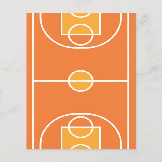 Basketbal Court Ribbon Budget 1e verjaardag Uitnod (Achterkant)