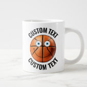 Basketbal Custom Happy Face & gepersonaliseerde te Grote Koffiekop (Rechts)