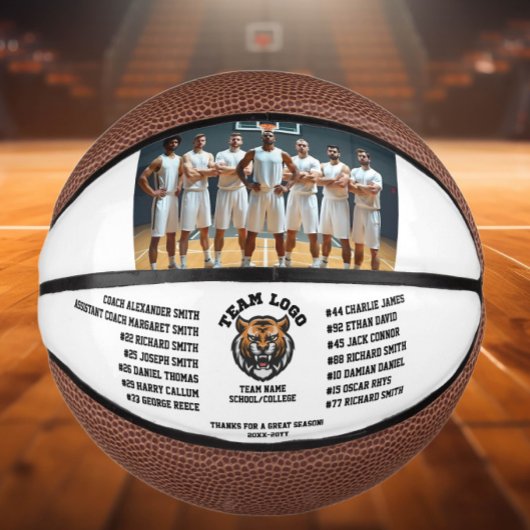 Basketbal Custom Team Foto, Spelers Namen & Logo