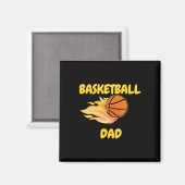 Basketbal Dad Fiery Basketbal Gift Design Magneet (Voorkant / Achterkant)