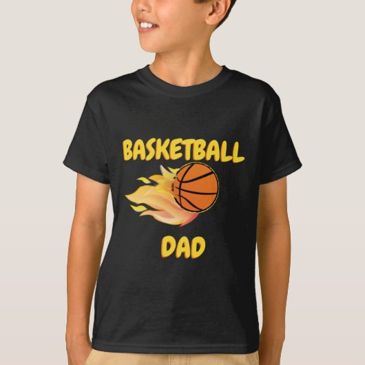 Basketbal Dad Fiery Basketbal Gift Design T-shirt (Voorkant)