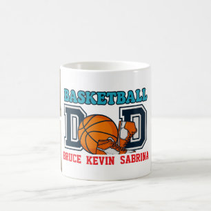 Basketbal Dad Fotocollage Mok – Gepersonaliseerd
