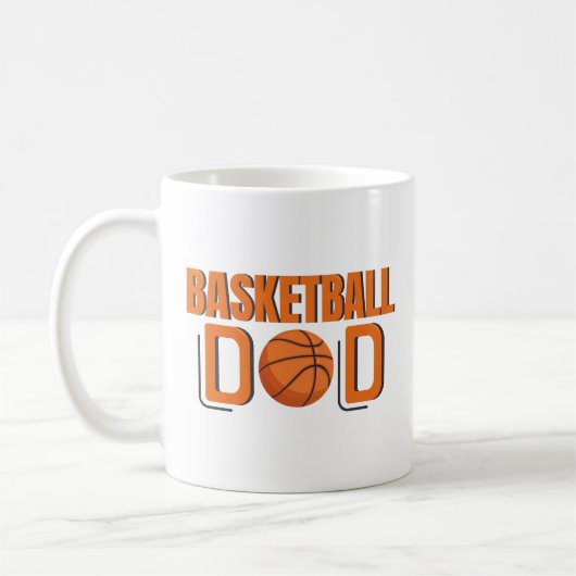 Basketbal Dad Oranje bal Sport Fan Koffiemok (Links)