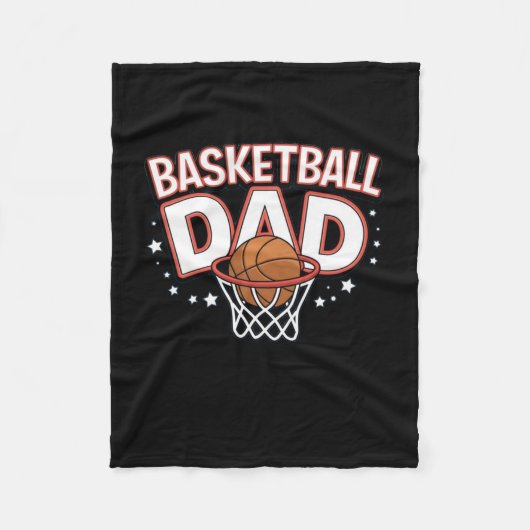 Basketbal Dad Premium Fleece Deken (Voorkant)