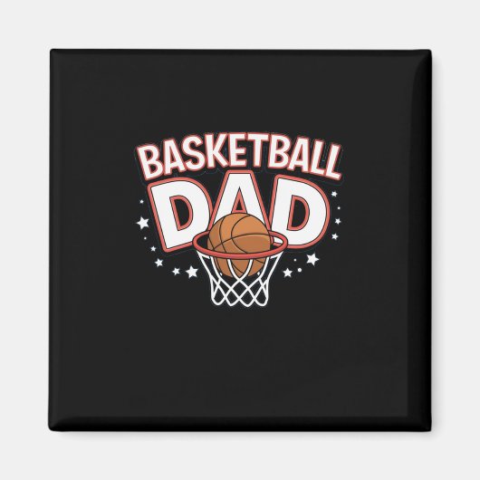 Basketbal Dad Premium Magneet (Voorkant)