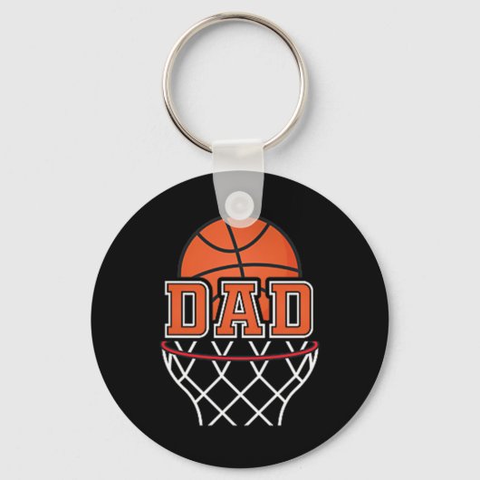 Basketbal Dad Speler &versterker; Coach Graphic Bu Sleutelhanger (Voorkant)