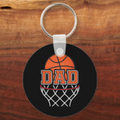 Basketbal Dad Speler &versterker; Coach Graphic Bu Sleutelhanger (Voorkant)