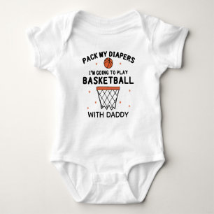 Basketbal Daddy   Grappige basketbal verjaardag Romper