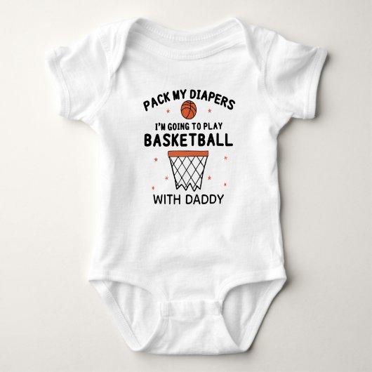 Basketbal Daddy | Grappige basketbal verjaardag Romper (Voorkant)