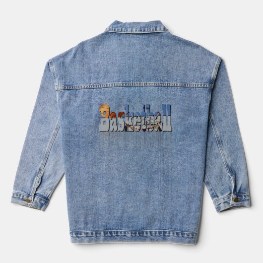 Basketbal, dames denim jas jacket (Achterkant)