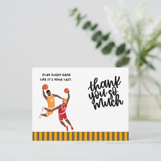 Basketbal Dank je kaart voor Speler (Staand voorkant)