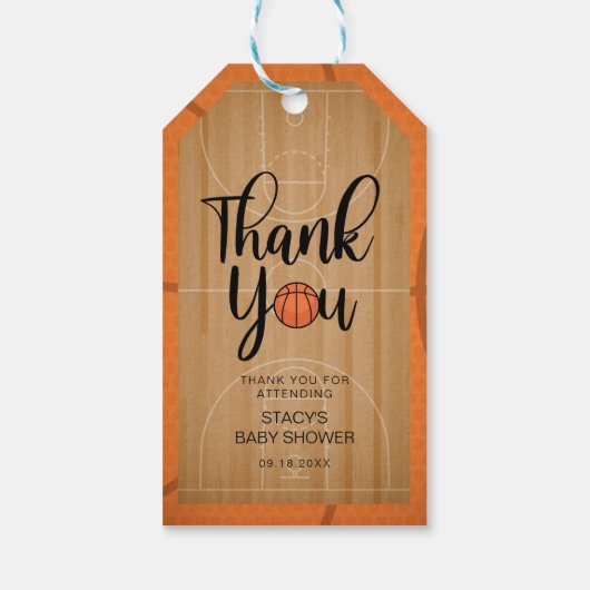  basketbal dank u cadeau Labels Cadeaulabel (Achterkant)