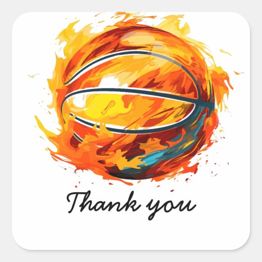 Basketbal dank u Sticker (Voorkant)