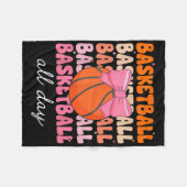 Basketbal de hele dag leuk sportontwerp voor liefh fleece deken (Voorkant (Horizontaal))