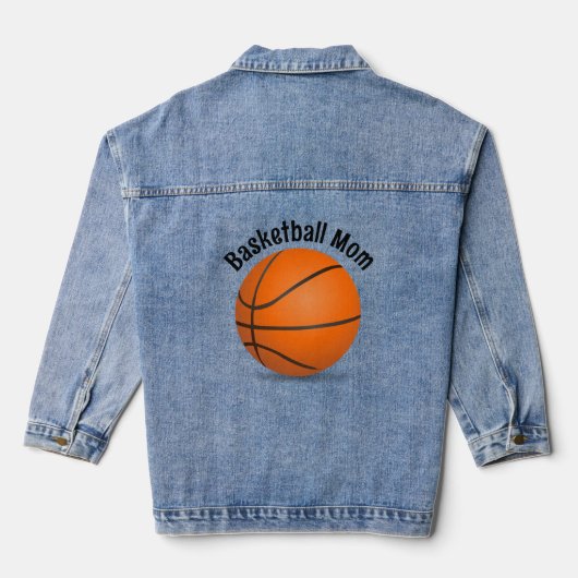 Basketbal Design Denim Jas Jacket (Achterkant)