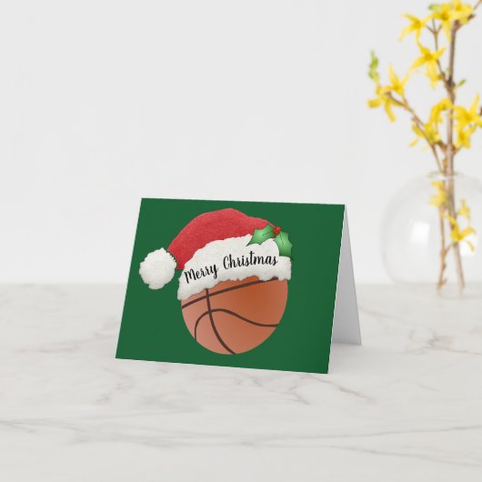 Basketbal Design Kerst Kaart (Gele Bloem)