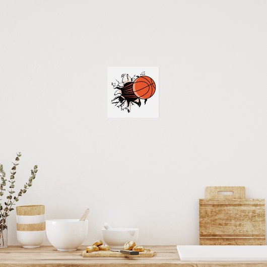 basketbal die erdoorheen scheurt poster (Keuken)