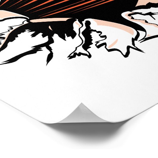 basketbal die erdoorheen scheurt poster (Hoek)