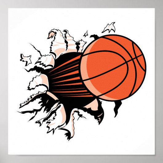 basketbal die erdoorheen scheurt poster (Voorkant)