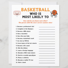 Basketbal die het meest waarschijnlijk om te spele