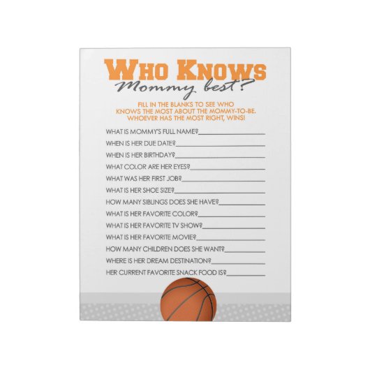 Basketbal die mama kent beste Baby spel pakket Notitieblok (Linkerzijde)