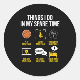 Basketbal - Dingen die ik doe in mijn vrije tijd Ronde Sticker