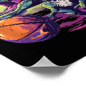 Basketbal Dino T-rex Tekening Basketbal Speler Na Poster (Hoek)