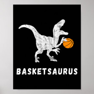 Basketbal Dinosaurus Baller T-rex Dino Spelen Bask Poster