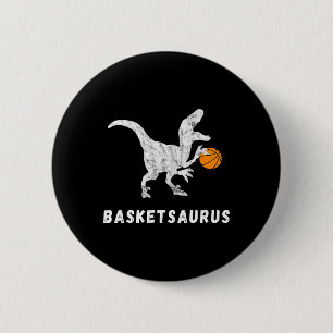 Basketbal Dinosaurus Baller T-rex Dino Spelen Bask Ronde Button 5,7 Cm