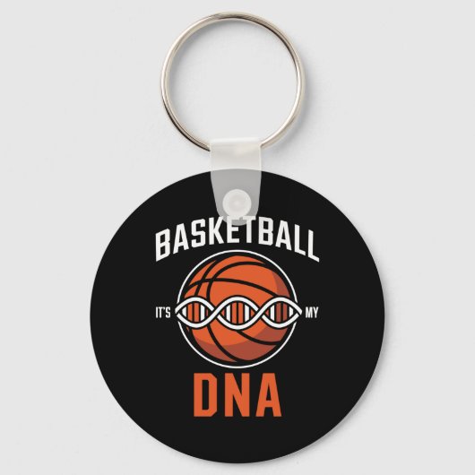 Basketbal DNA - Pion loopt in mijn bloed Sleutelhanger (Voorkant)