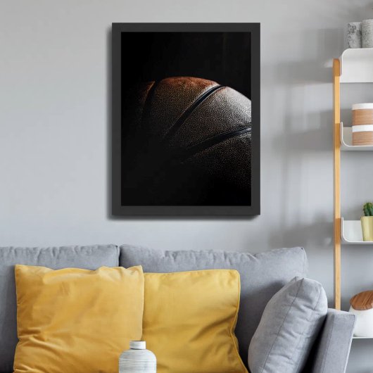 Basketbal Donker Gestructureerde Minimalistische F Poster