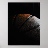 Basketbal Donkere Textuur Minimalistisch Poster (Voorkant)